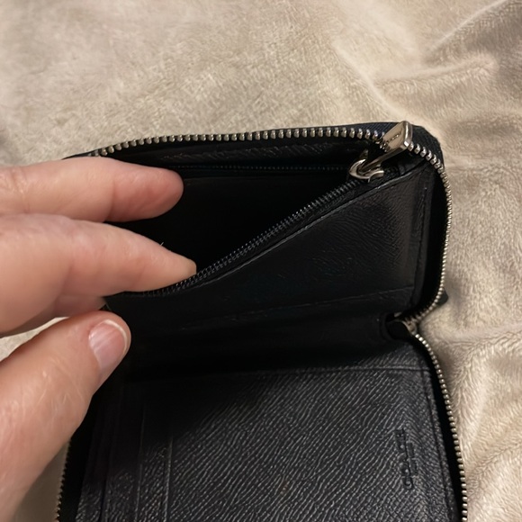 NWT Coach Small Zip Around Wallet with Star Glitter‎ Midnight Blue Money Wedding - Picture 14 of 16